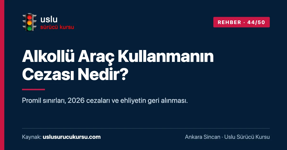 Alkollü Araç Kullanmanın Cezası Nedir?: Ankara Sincan Uslu Sürücü Kursu ehliyet rehberi görseli