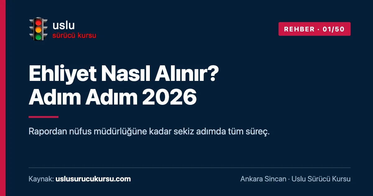Ehliyet Nasıl Alınır? Adım Adım 2026: Ankara Sincan Uslu Sürücü Kursu ehliyet rehberi görseli