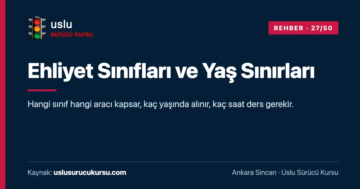 Ehliyet Sınıfları ve Yaş Sınırları: Ankara Sincan Uslu Sürücü Kursu ehliyet rehberi görseli