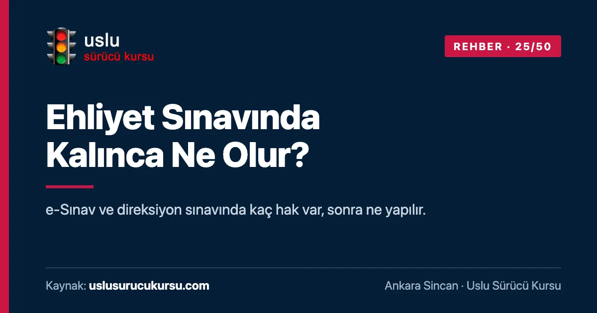 Ehliyet Sınavında Kalınca Ne Olur?: Ankara Sincan Uslu Sürücü Kursu ehliyet rehberi görseli