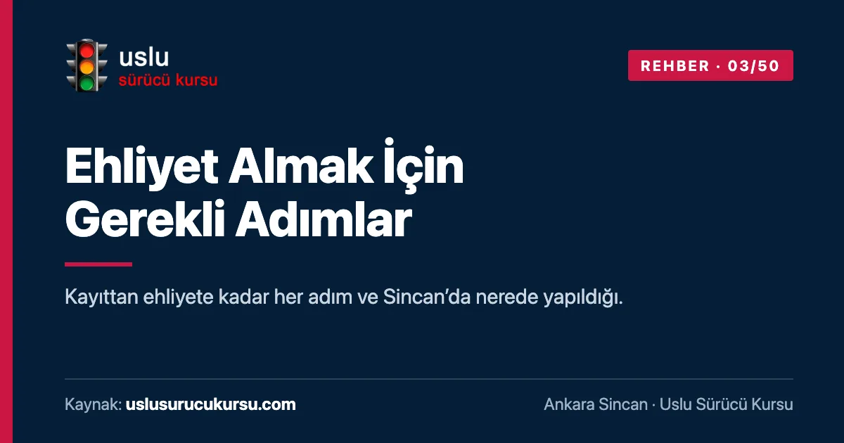 Ehliyet Almak İçin Gerekli Adımlar: Ankara Sincan Uslu Sürücü Kursu ehliyet rehberi görseli